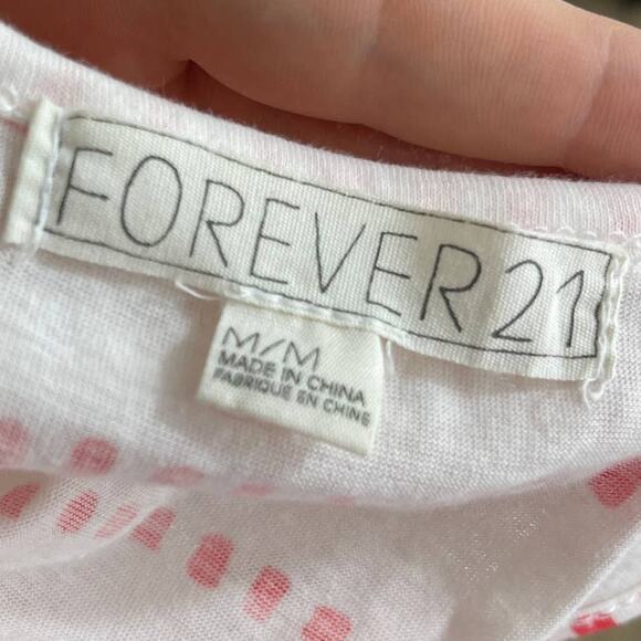 FOREVER 21 Pink White Paint Brush Striped Racerback Scoop Neck Tank - Picture 4 of 6